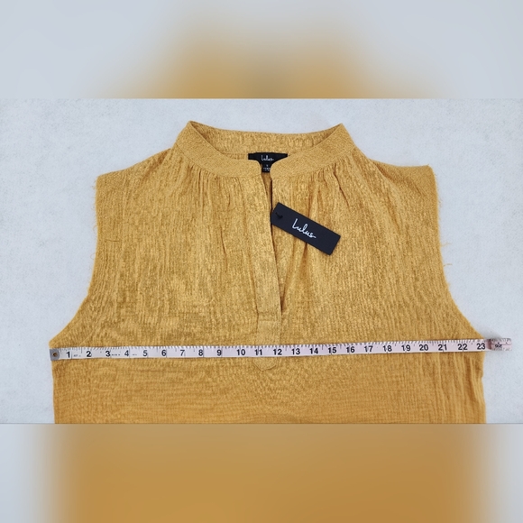 Lulus Oversized Cropped Gauze Tank Top Women's Size Small Mustard Yellow - Picture 3 of 7